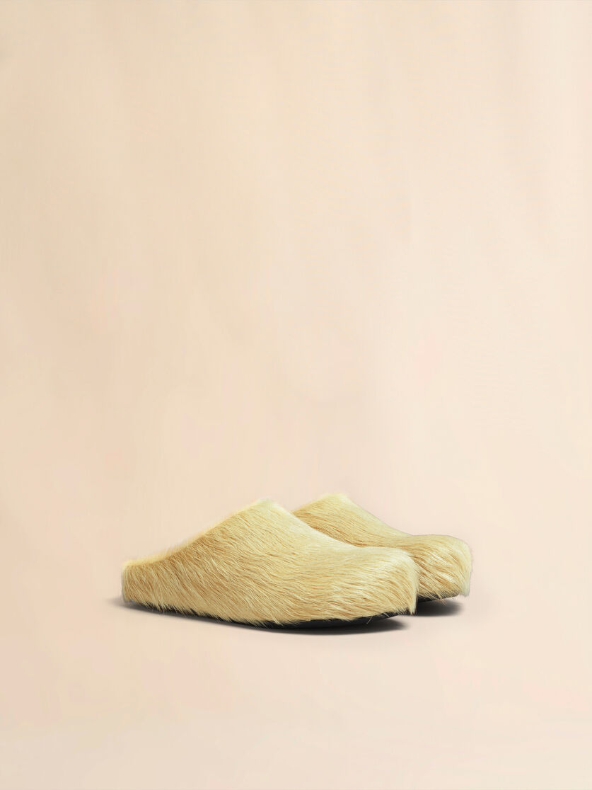 Stutterheim X Marni Yellow Long Hair Calfskin Fussbett Sabot