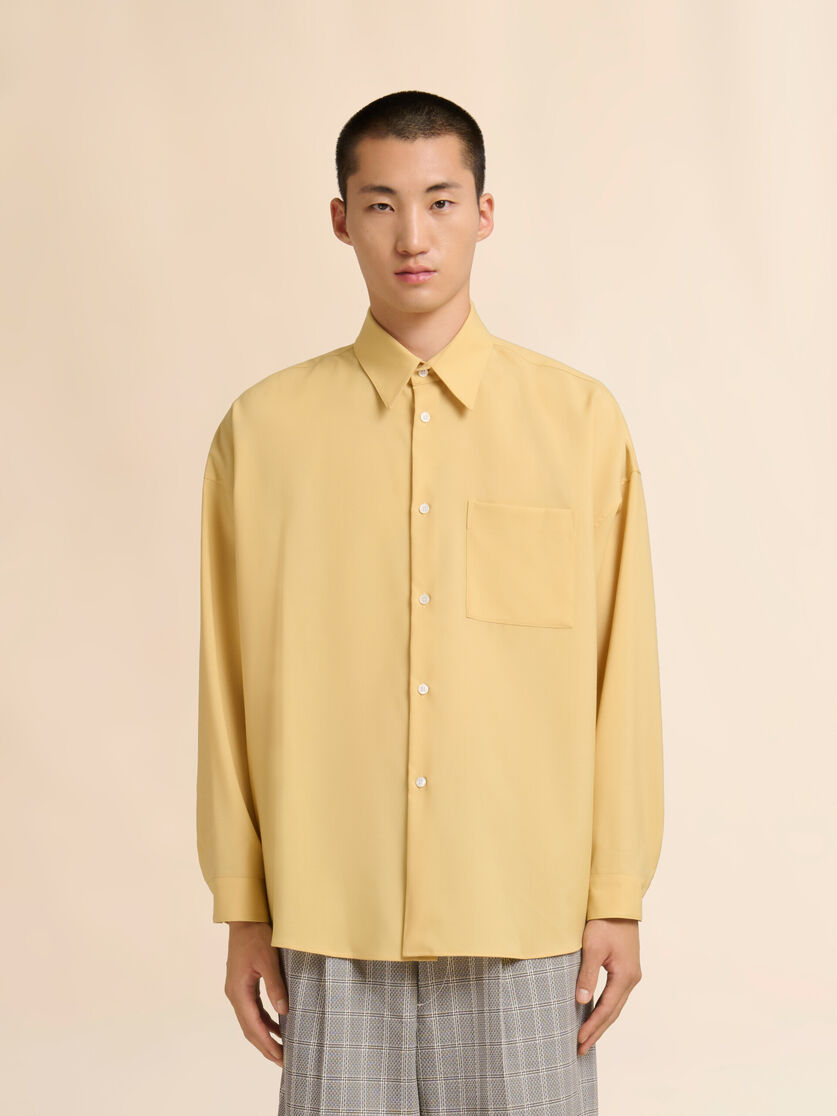 Stutterheim X Marni Yellow Tropical Wool Long-sleeved Shirt