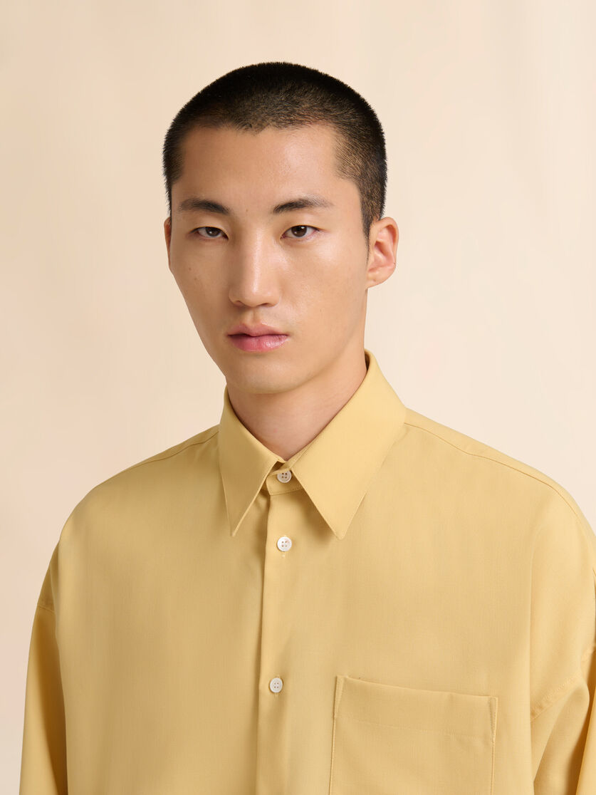 Stutterheim X Marni Yellow Tropical Wool Long-sleeved Shirt
