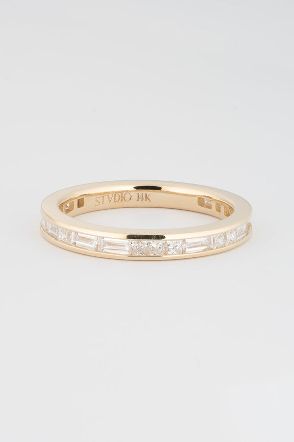 stvdio 3/4 EAST WEST PRINCESS CUT BAGUETTE BAND