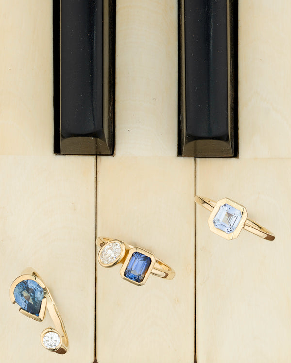 Stvdio BI COLOR SAPPHIRE AND DIAMOND TOI ET MOI