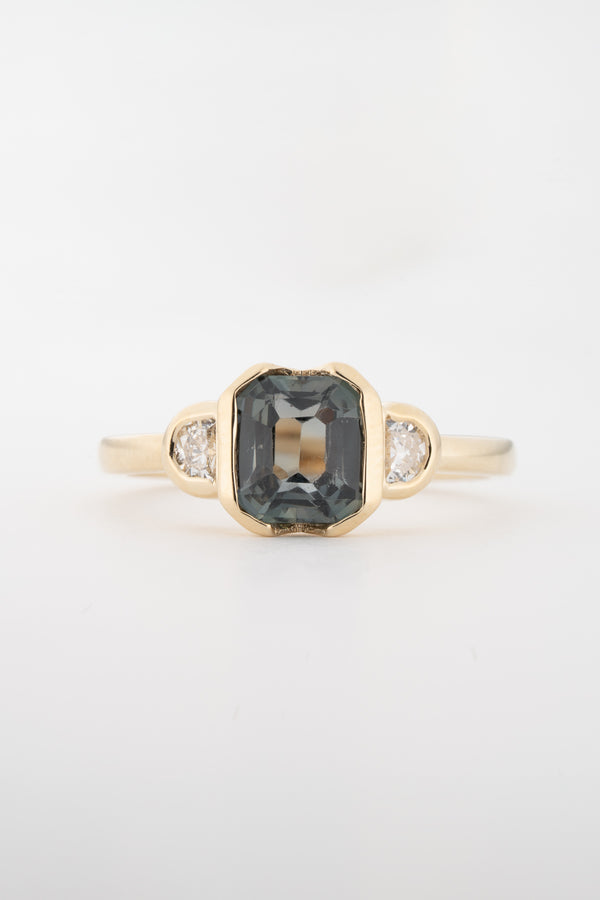 Stvdio GREEN GRAY PARTI SAPPHIRE RING