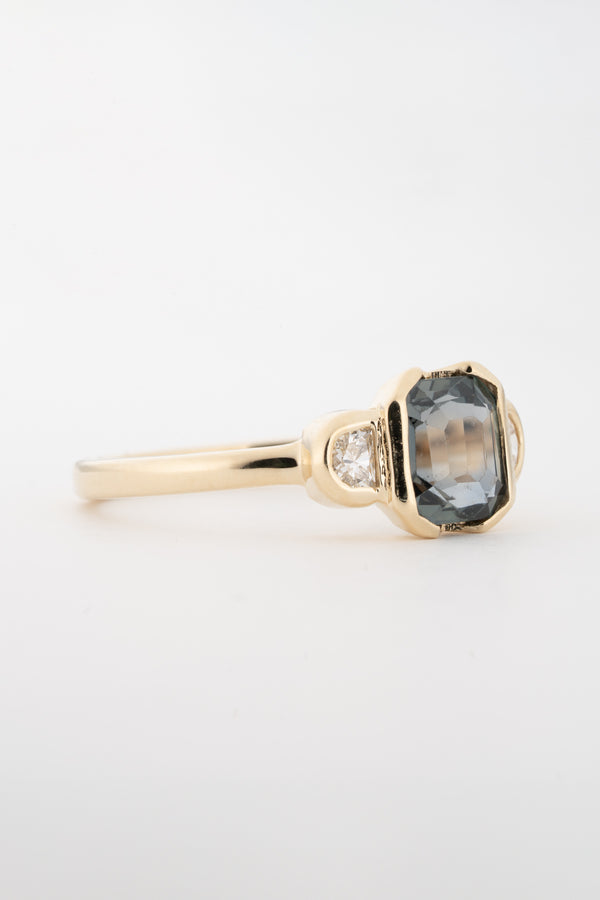 Stvdio GREEN GRAY PARTI SAPPHIRE RING