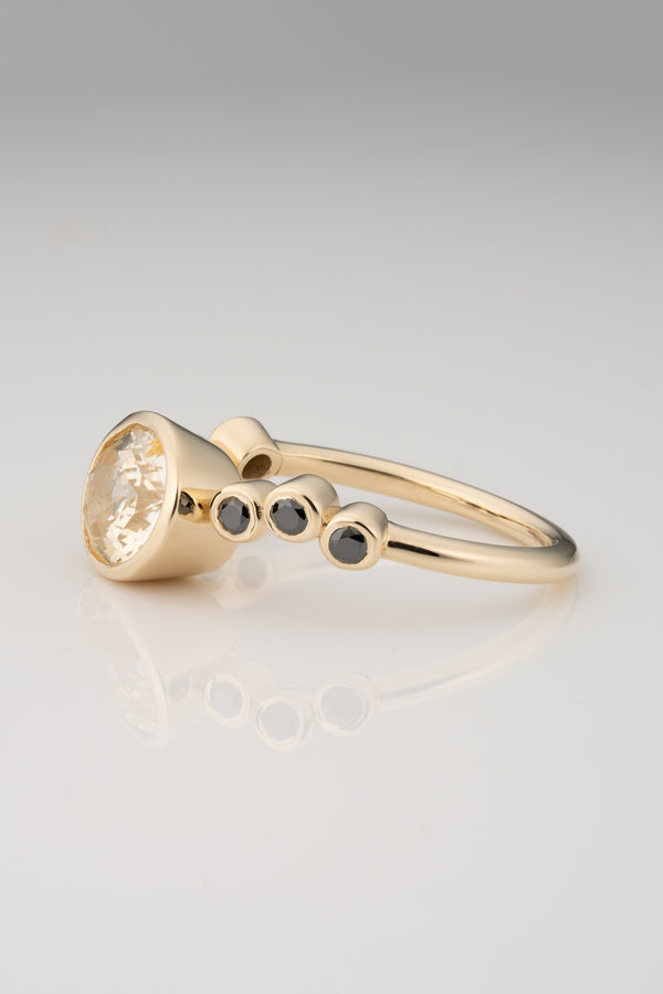 Stvdio SAPPHIRE AND BLACK DIAMOND GRADUATED RING