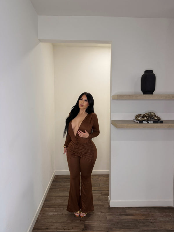 style & co Cocoa Allure Jumpsuit