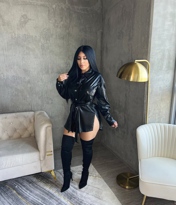 Style & Co Dark Fall Leather Jacket