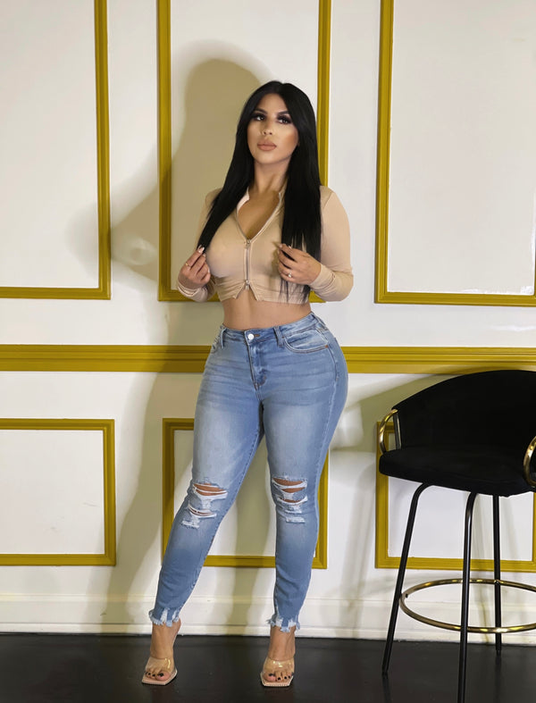 style & co Double Vision Top - Nude