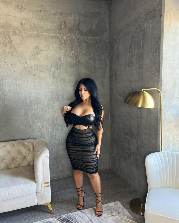 style & co Kardash Dress - Black Nude