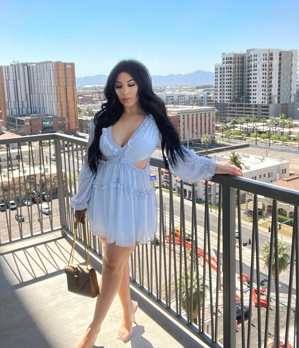 Style & Co Lush Gardens Dress - Blue