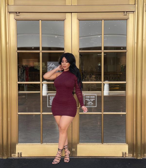 style & co Posh Nights Dress - Burgundy