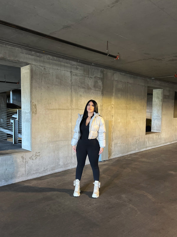 style & co Prda Me Puffer - Light Gray