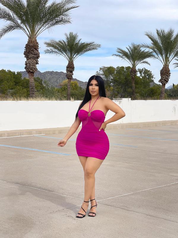 style & co Ruler Breaker Dress - Fuchsia