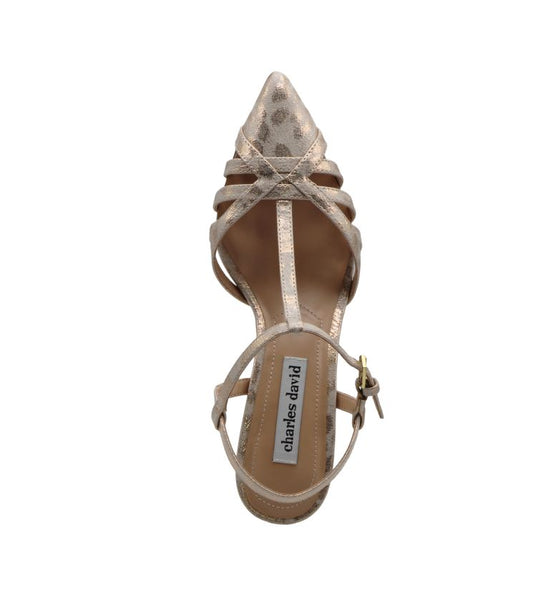 Style Charles By Charles David ALINE DRESS T-STRAP Golden