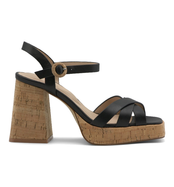 Style Charles By Charles David BARNABY SANDAL Black Cork