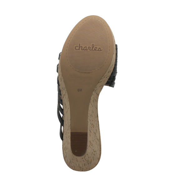 Style Charles By Charles David GUSTAVO WEDGE Black Patent