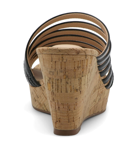 style charles by charles david GUSTAVO WEDGE Black Patent