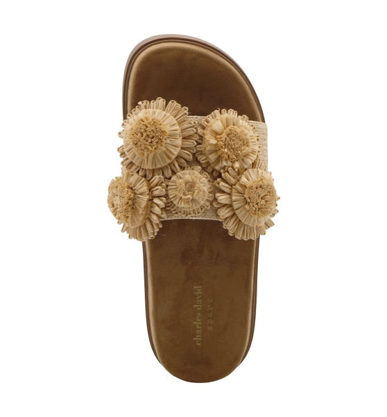Style Charles By Charles David PALMS SANDAL SLIDE Natural