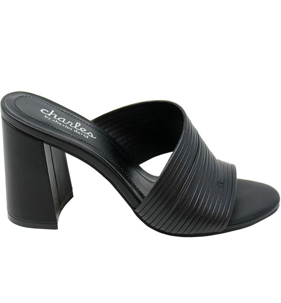 Style Charles By Charles David RHYTHMIC MULE SANDAL Black Smooth