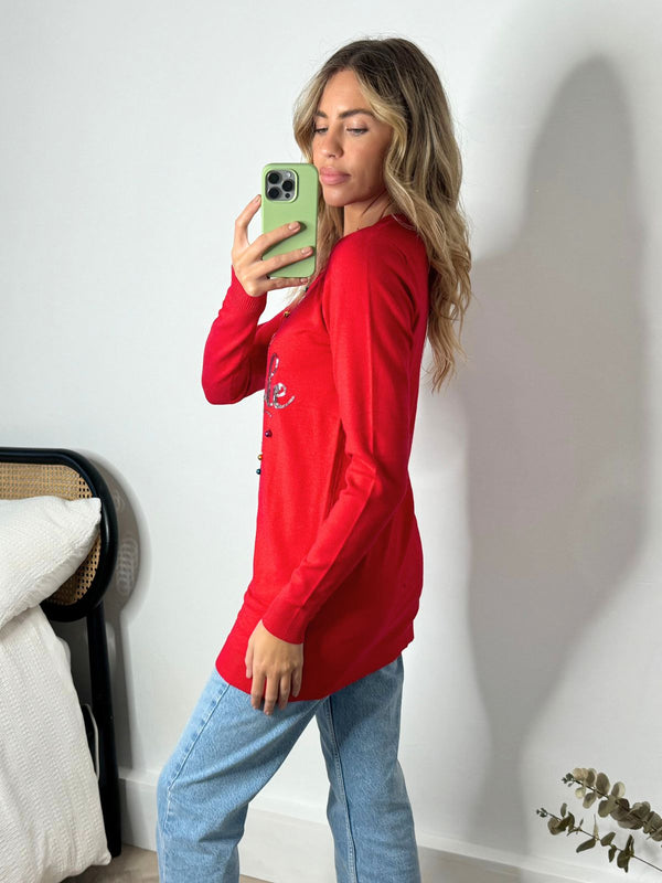 Style Cheat All The Jingle Ladies Red Christmas Jumper