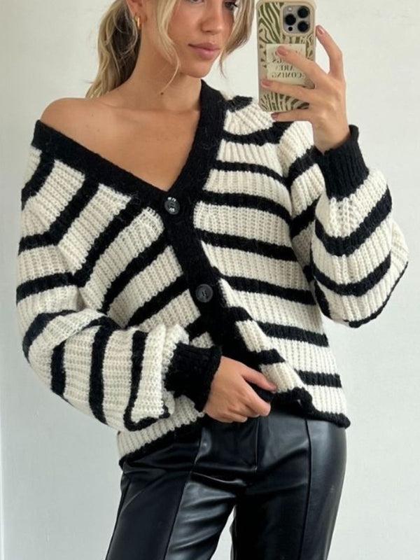 Style Cheat Meredith Cosy Striped Oversized Cardigan