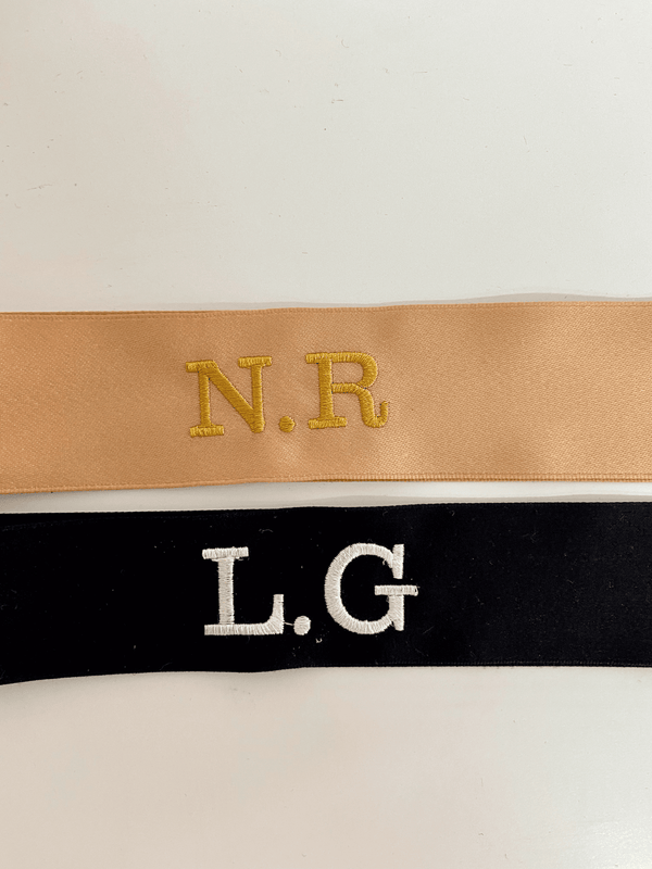 Style Cheat Pack Of Two Black And Rose Gold Personalised Ribbons