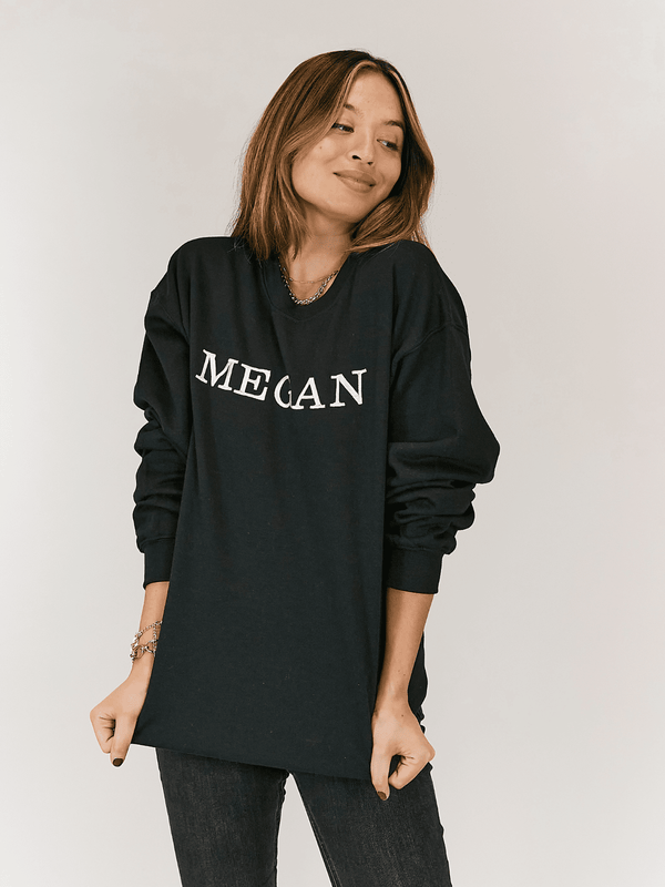 Style Cheat Pia Personalised Black Round Neck Sweater