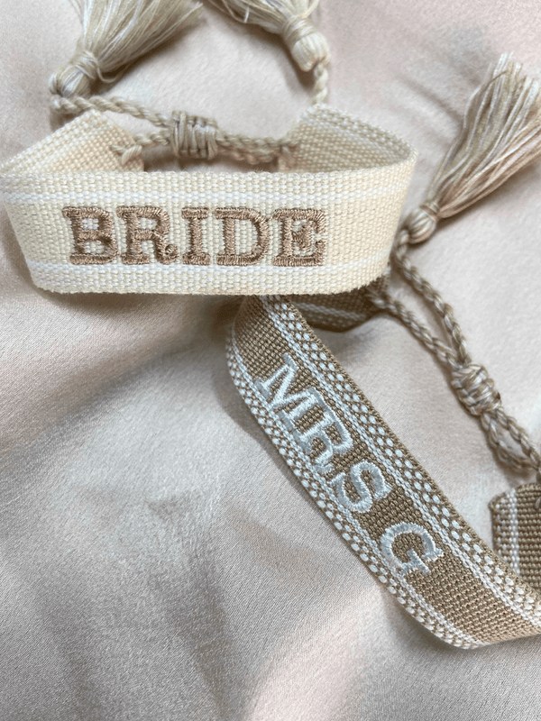 Style Cheat Santorini Pack Of Two Personalised Ivory And Mocha Bracelets