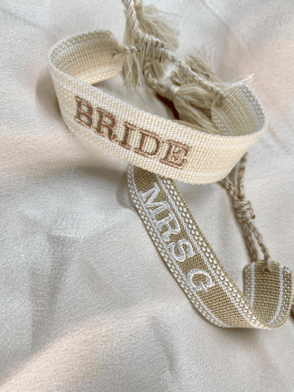 Style Cheat Santorini Pack Of Two Personalised Ivory And Mocha Bracelets