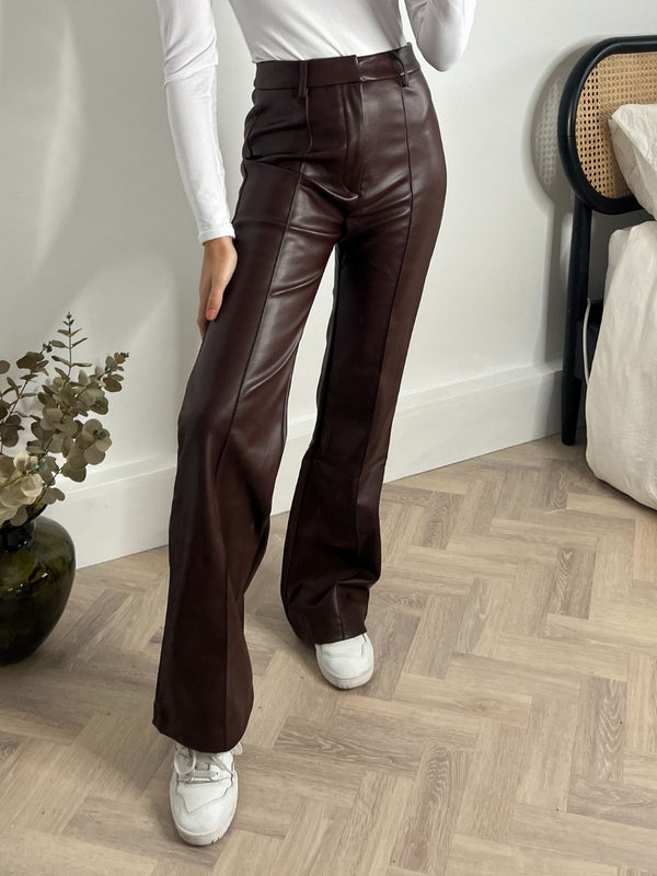 Style Cheat Alyssa PU Flare Trouser