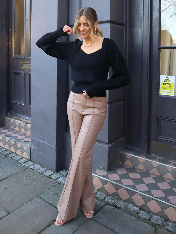 Style Cheat Alyssa PU Flare Trouser