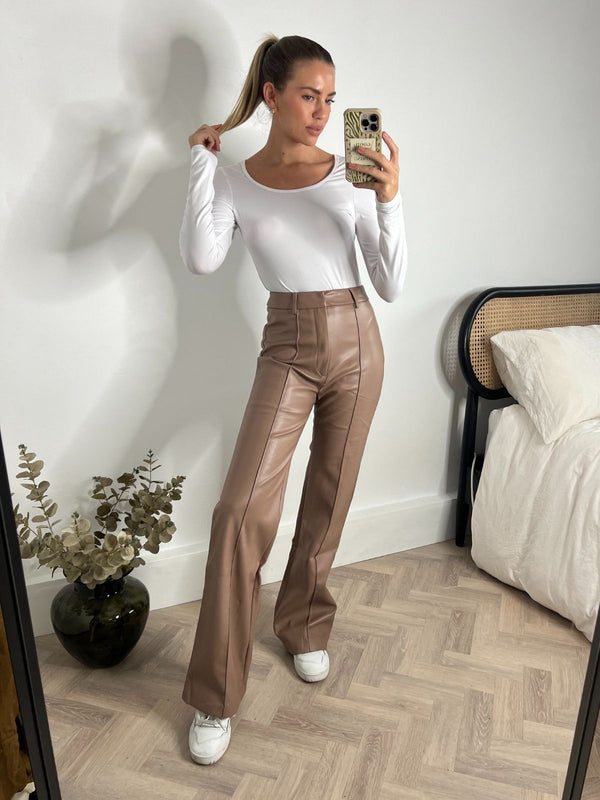 Style Cheat Alyssa PU Flare Trouser