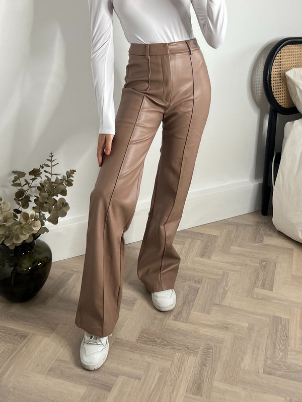Style Cheat Alyssa PU Flare Trouser
