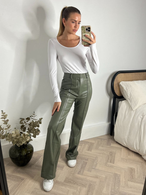 Style Cheat Alyssa PU Flare Trouser