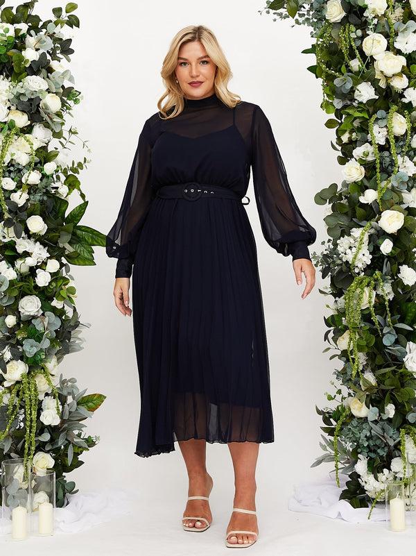 style cheat Angelina High Neck Pleated Dress