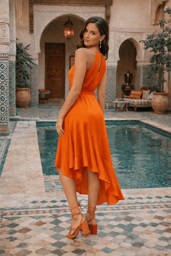 Style Cheat Ariana Halter Frill Dress