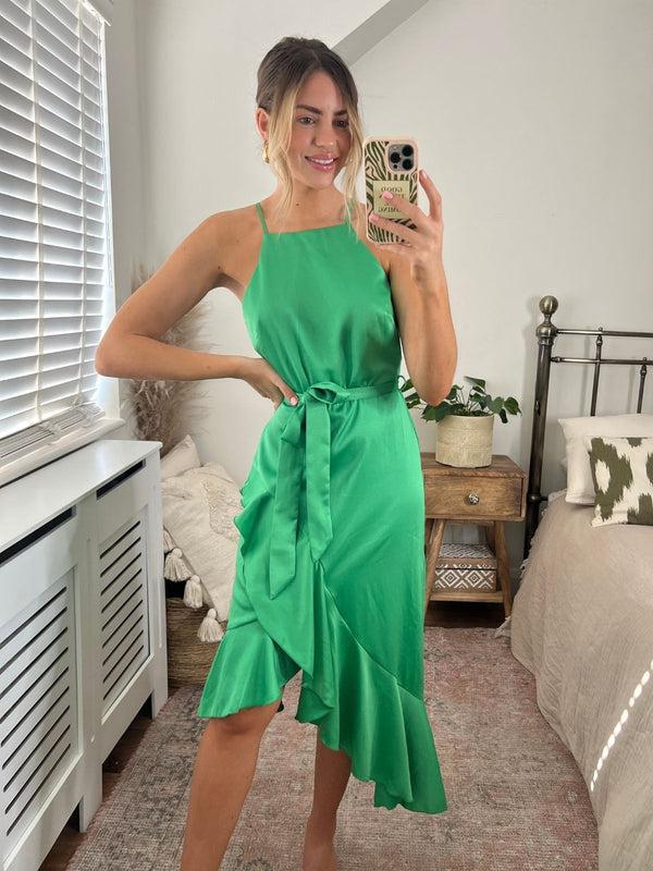 style cheat Ariana Halter Frill Dress