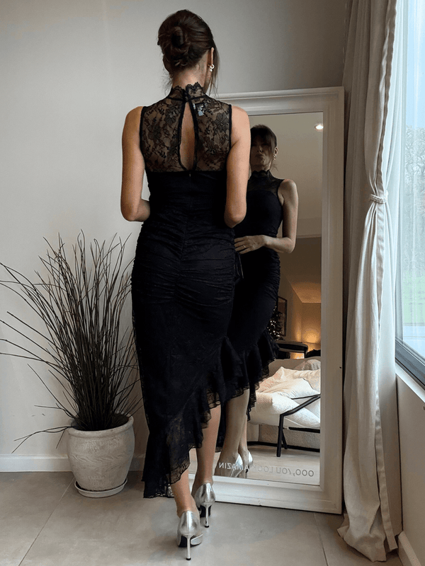 Style Cheat Auralia Lace Maxi Dress In Black