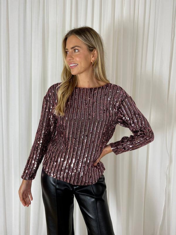 Style Cheat Azalea Sequin Long Sleeved Top