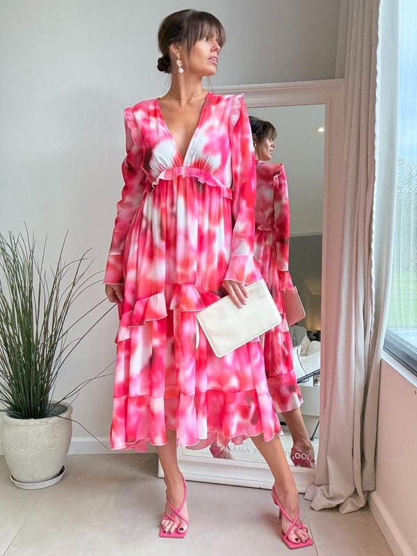 style cheat Birdie Frill Tie Back Dress