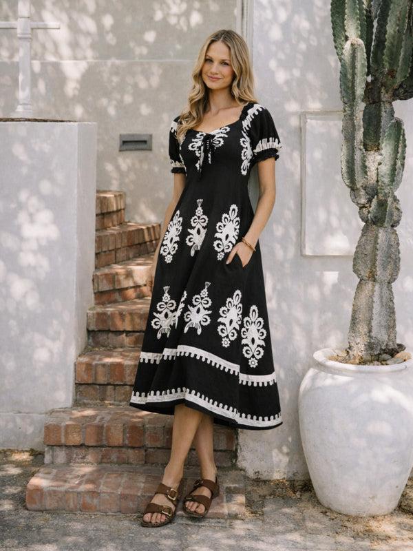 style cheat Black Knot Front Midi Dress