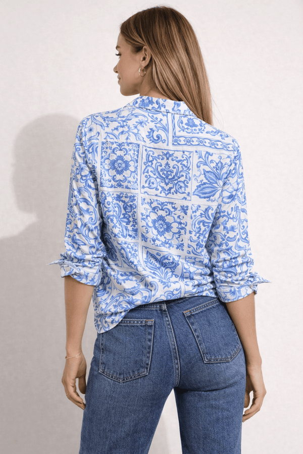 Style Cheat Blue Paisley Shirt
