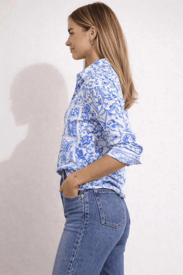 Style Cheat Blue Paisley Shirt
