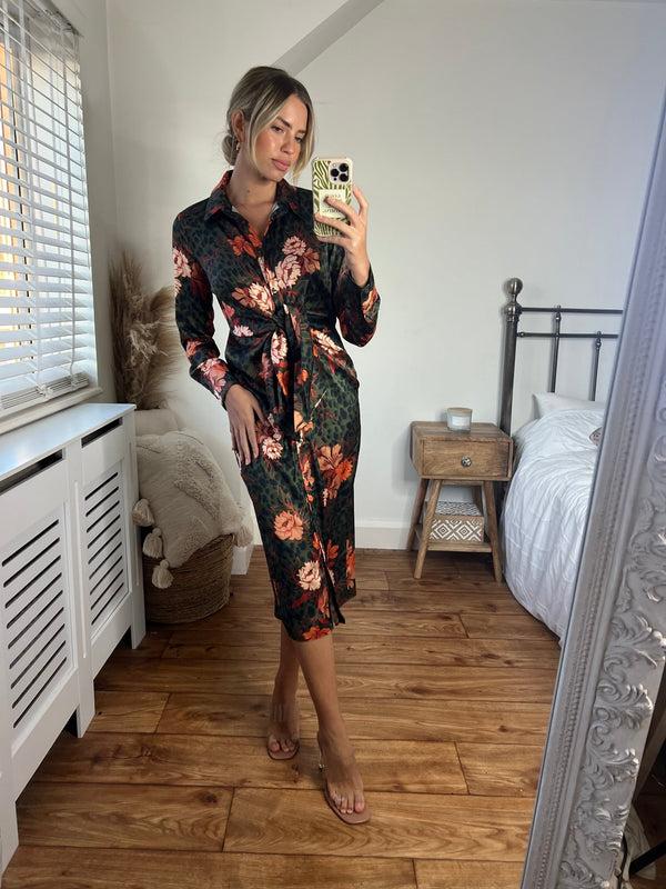 Style Cheat Cassie Tie Front Midi Dress