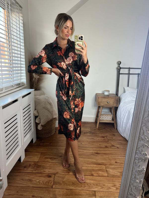 style cheat Cassie Tie Front Midi Dress