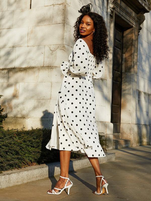 Style Cheat Chloe Shirred Long Sleeve Midi Dress
