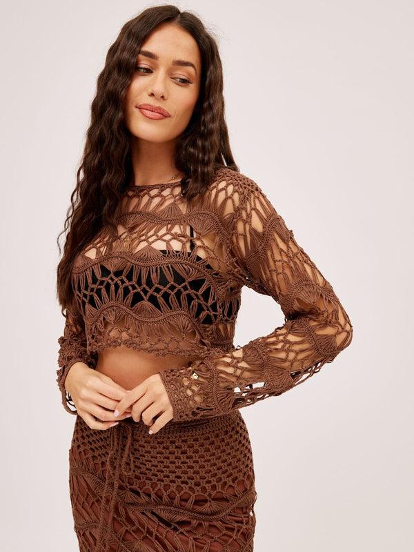 style cheat Cora Crochet Long sleeve Top
