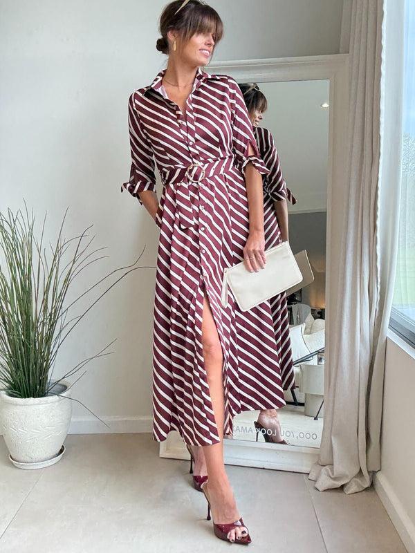 style cheat Daphne Belted Shirt Dress