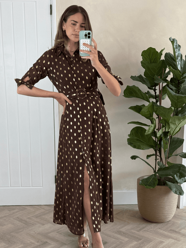 style cheat Daphne foil spot in Chocolate brown