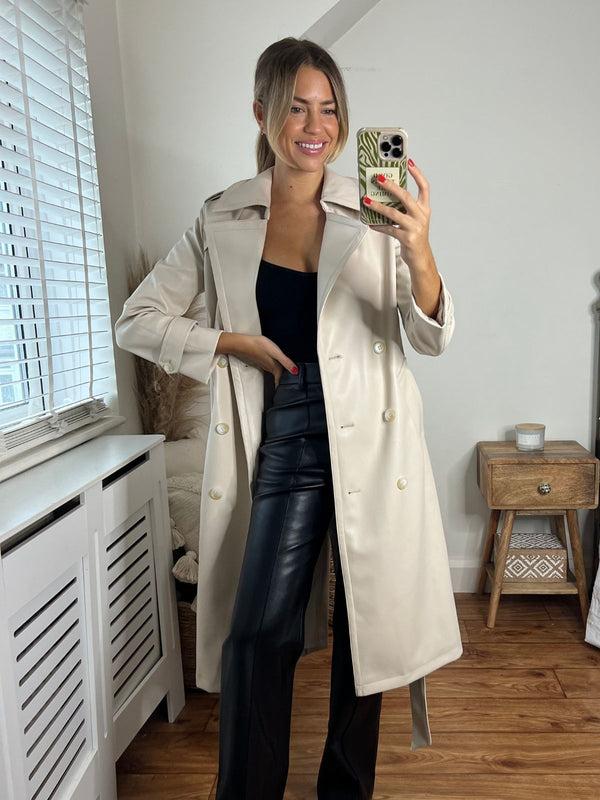 Style Cheat Eliza PU Trench Coat