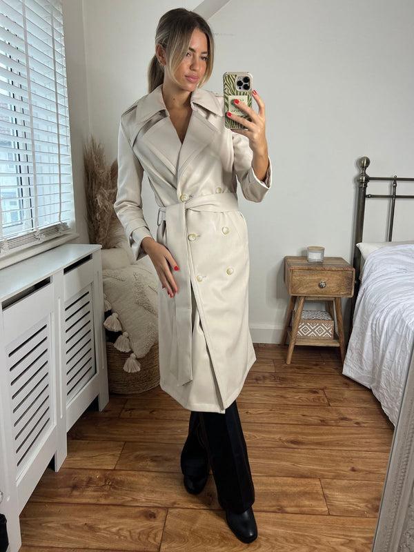 Style Cheat Eliza PU Trench Coat